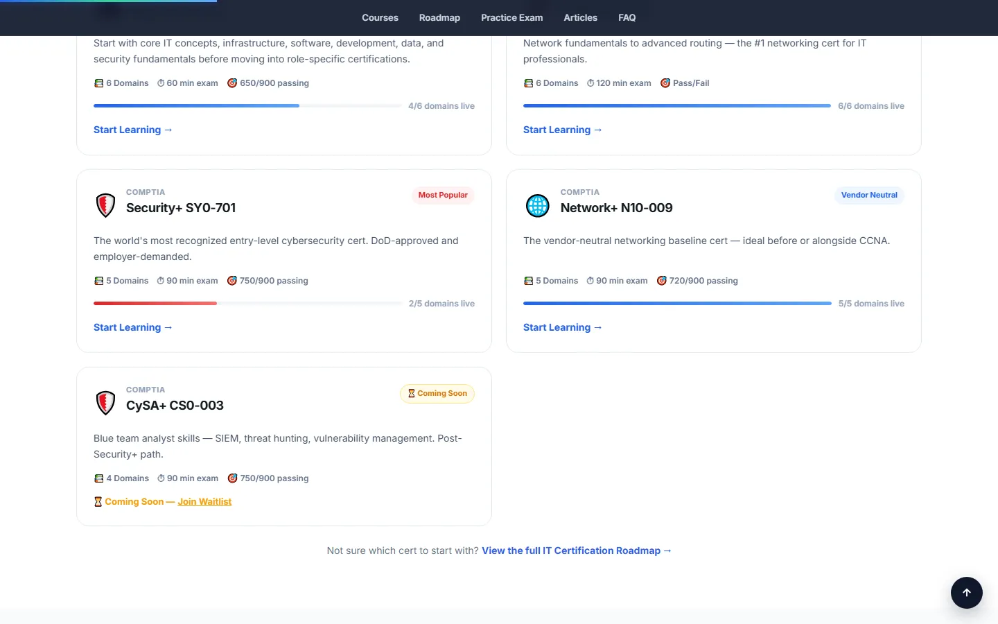 NetworkUstad page section on desktop
